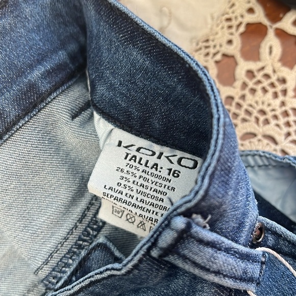 NEW KOKO Insert Flare Jeans with Green Red Trim - Picture 12 of 12